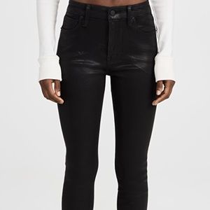GOOD AMERICAN GOOD LEGS High Rise Skinny Black Coated Jeans